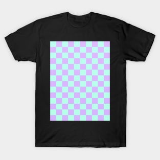 Purple and Mint Checkered Pattern T-Shirt